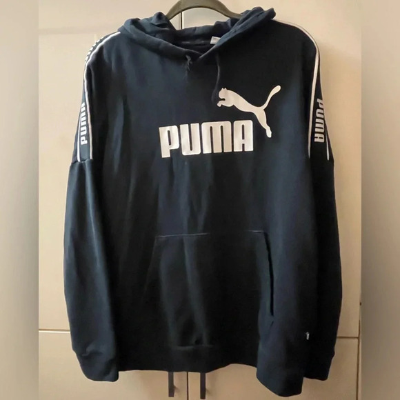 Puma Mens Logo Sport Hoodie Pullover Size M Black - Picture 1 of 5